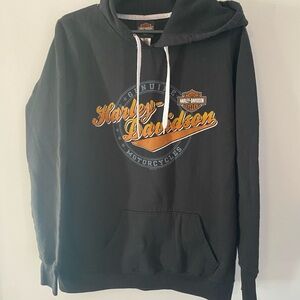 Harley-Davidson Black and Orange Hoodie